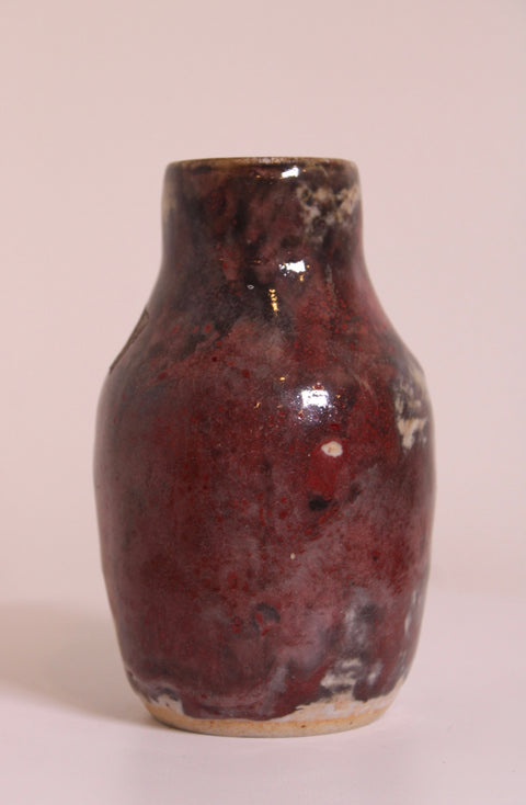 Small Oxblood Studio Pottery Vase
