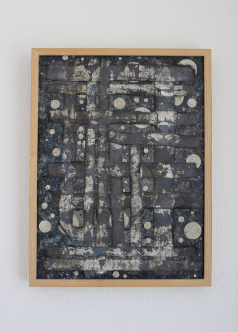 Angela Dickerson Black Moon Grid Original Framed Artwork