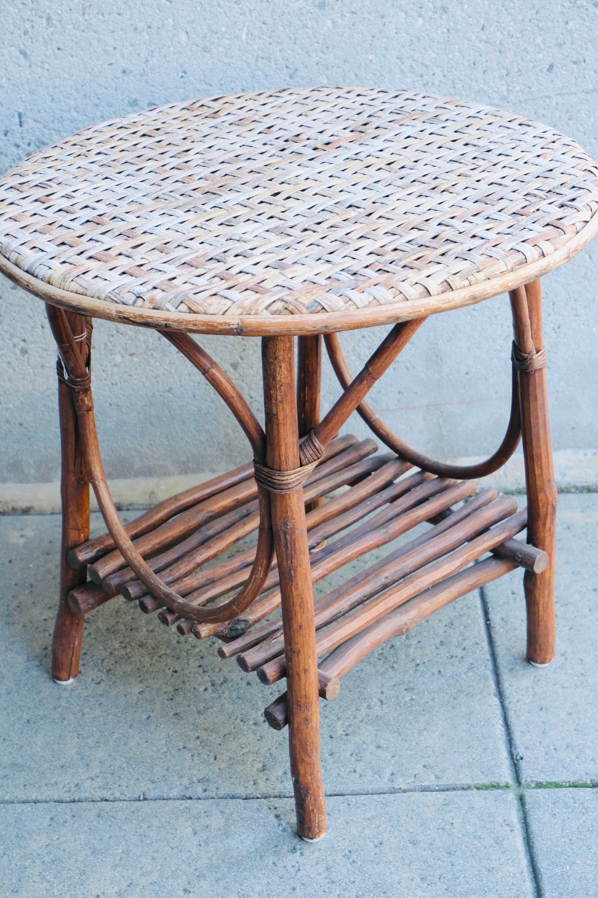 Vintage Bamboo Side Table