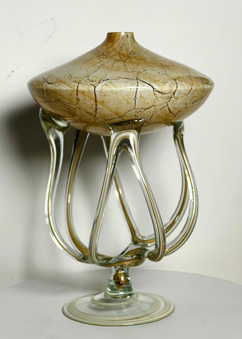 Murano Style Art Glass Octopus Oil Lamp by “Jozefina Krosno”