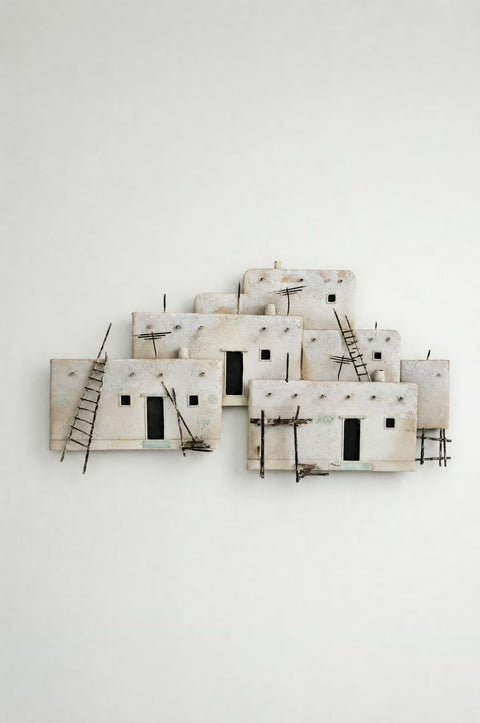 Curtis Jere Metal Wall Sculpture Adobe Pueblo Archite