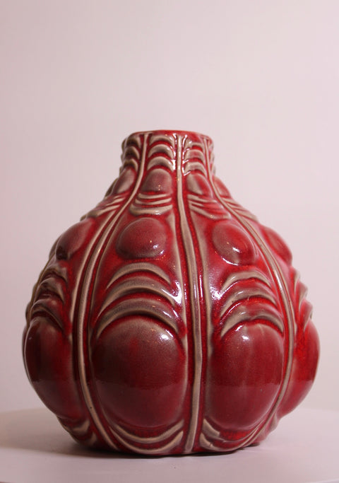 Art Deco Revival Relief Pottery Vase
