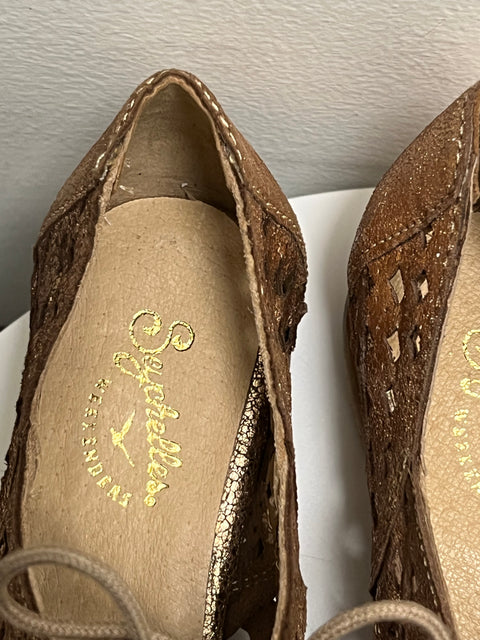 Seychelles Gold Metallic Cutout Oxford Shoes