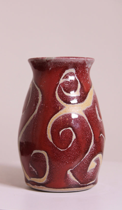 Signed Red Studio Pottery Vase