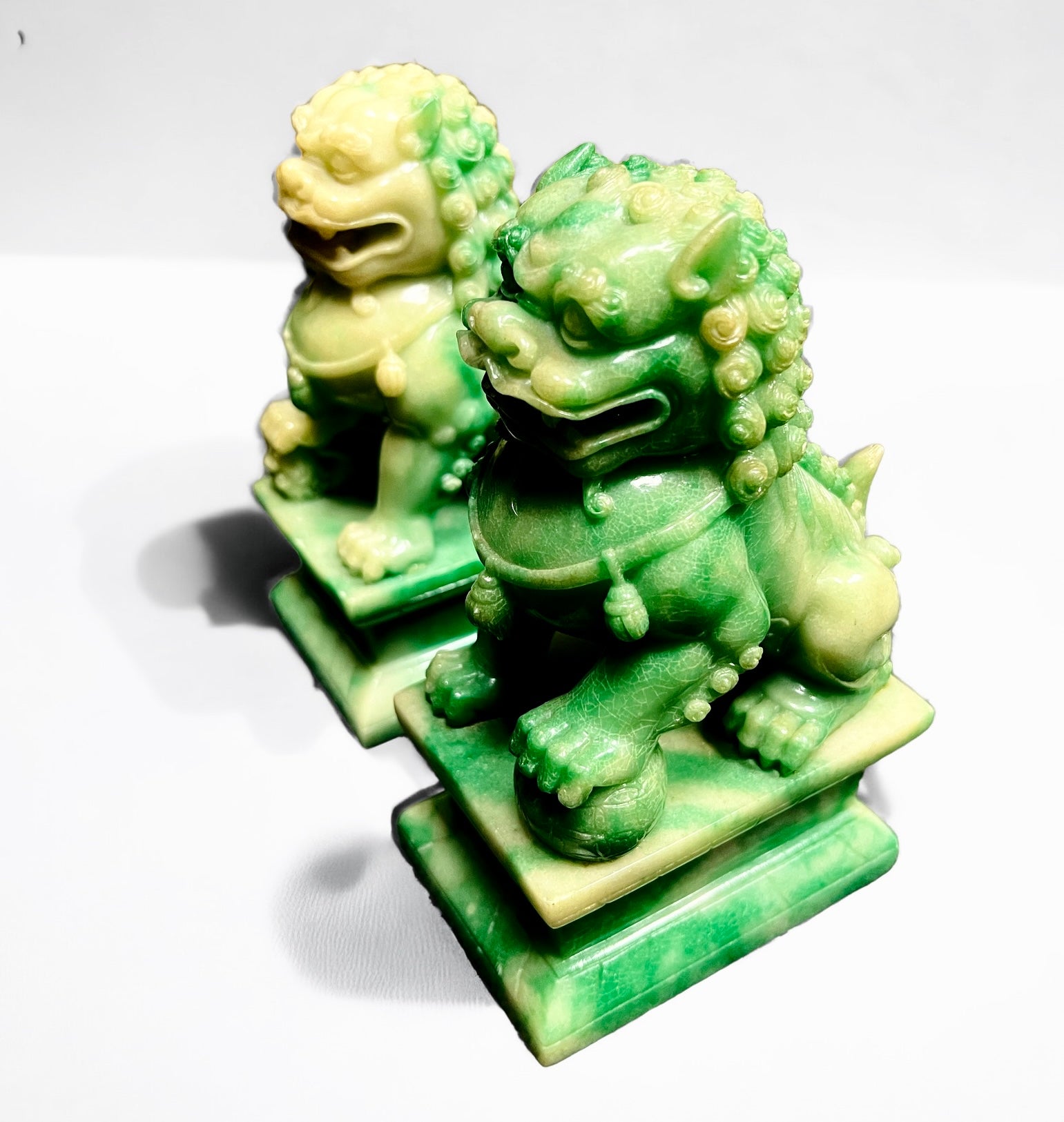 Green Onyx Foo Dogs (Pair)
