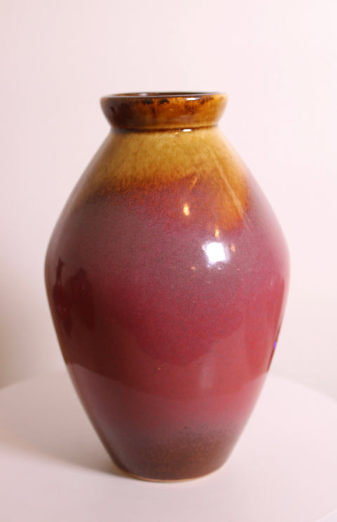 Large Oxblood Drip Glaze Vase