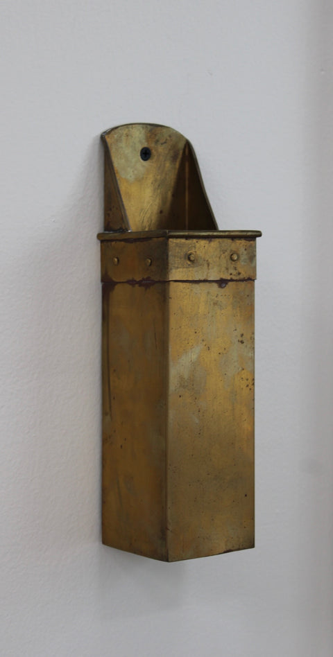 Vintage Brass Wall Pocket Planter
