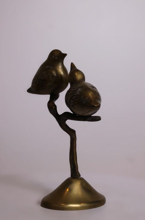 Brass Birds on Branch Sculpture
