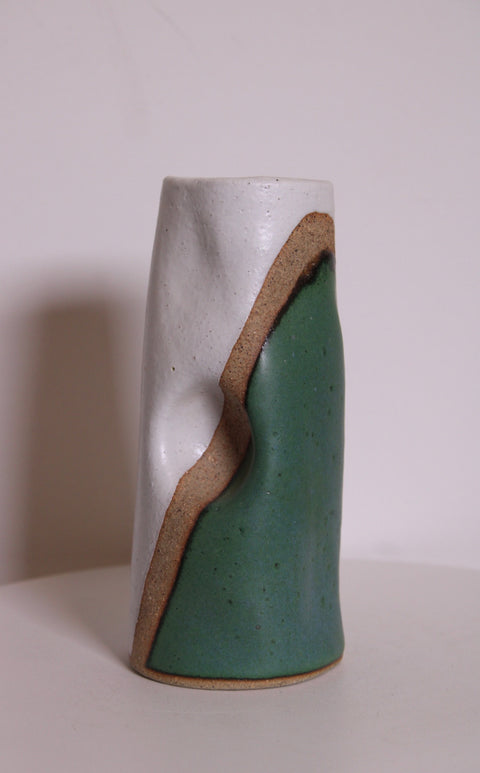 Modern Green Studio Pottery Vase | Handcrafted Ceramic