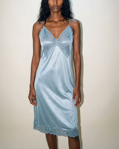 Vintage Baby Blue Slip Dress