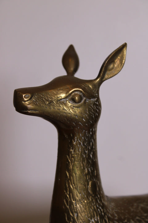 Vintage Brass Deer Mid Century Modern Brass Animal Sculpture