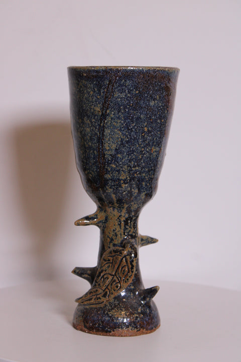 Brutalist Stemmed Studio Pottery Goblet