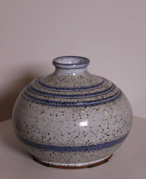 Signed Studio Pottery Palm Tree Bud Vase |