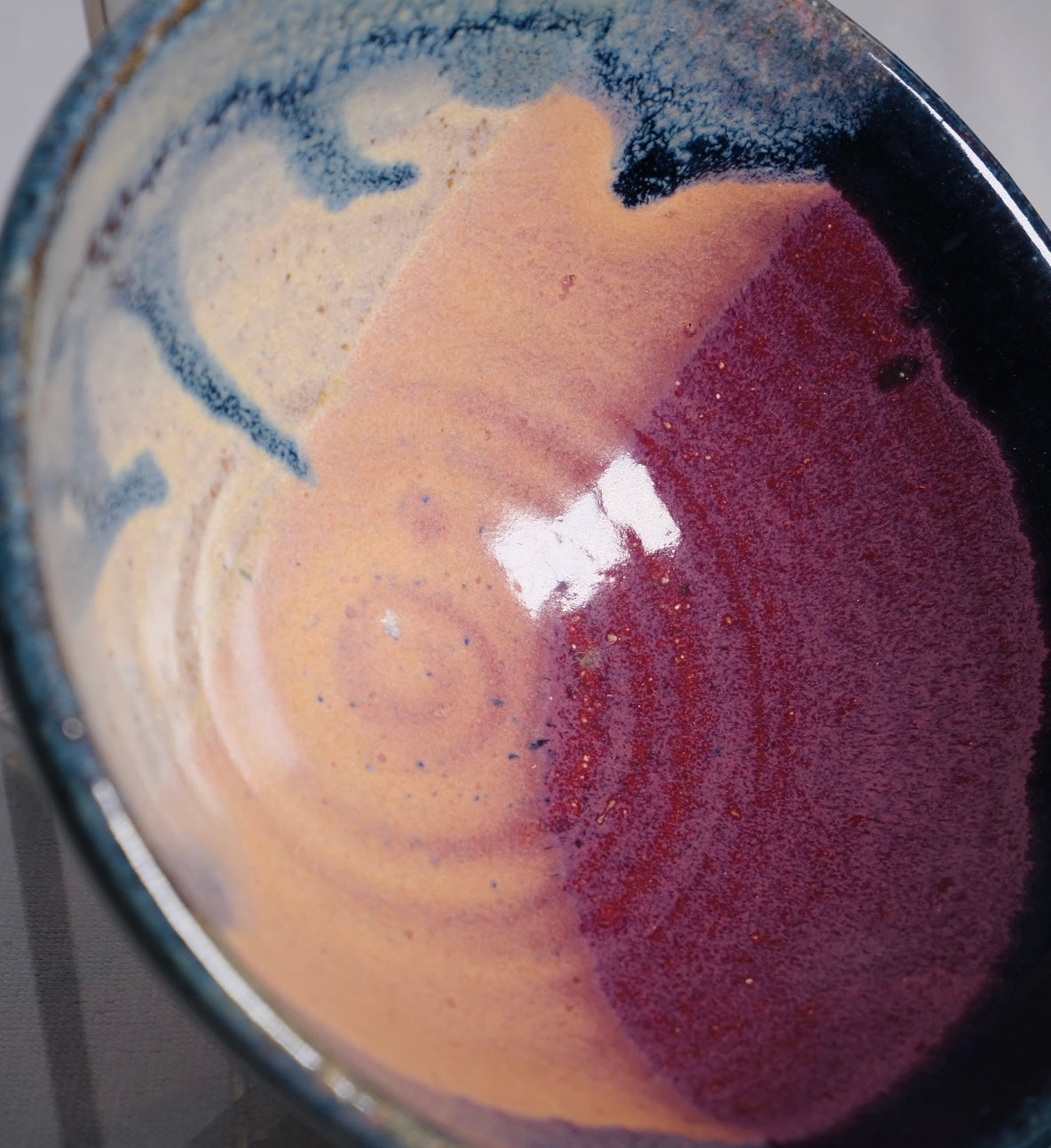 Small Jun-type Purple Flushed Stoneware Bowl (Vintage)