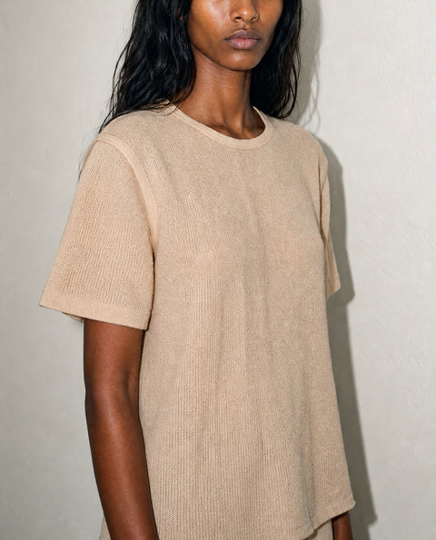 Sandro Paris White Knit Eyelet Blouse