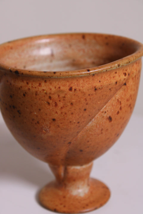 Speckled Orange Footed Goblet Bowl