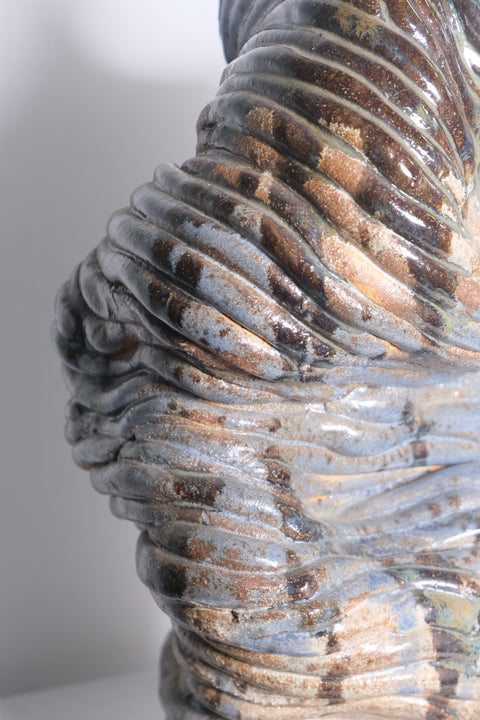 Vintage Enigmatic Blue/Brown Coil Vase