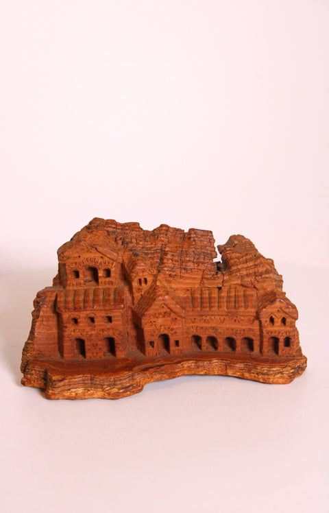 Rustic Cliff Dwelling Carved Sculpture