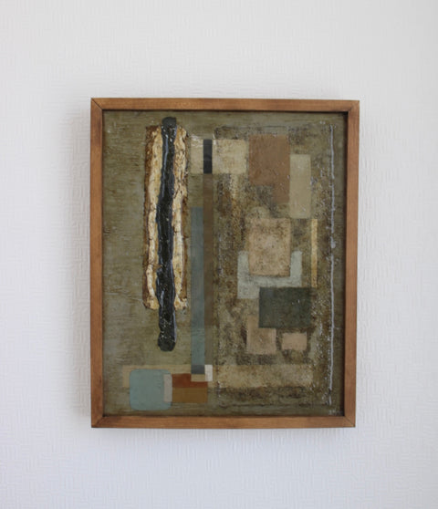 Angela Dickerson Earth Block Relic Original Framed Artwork