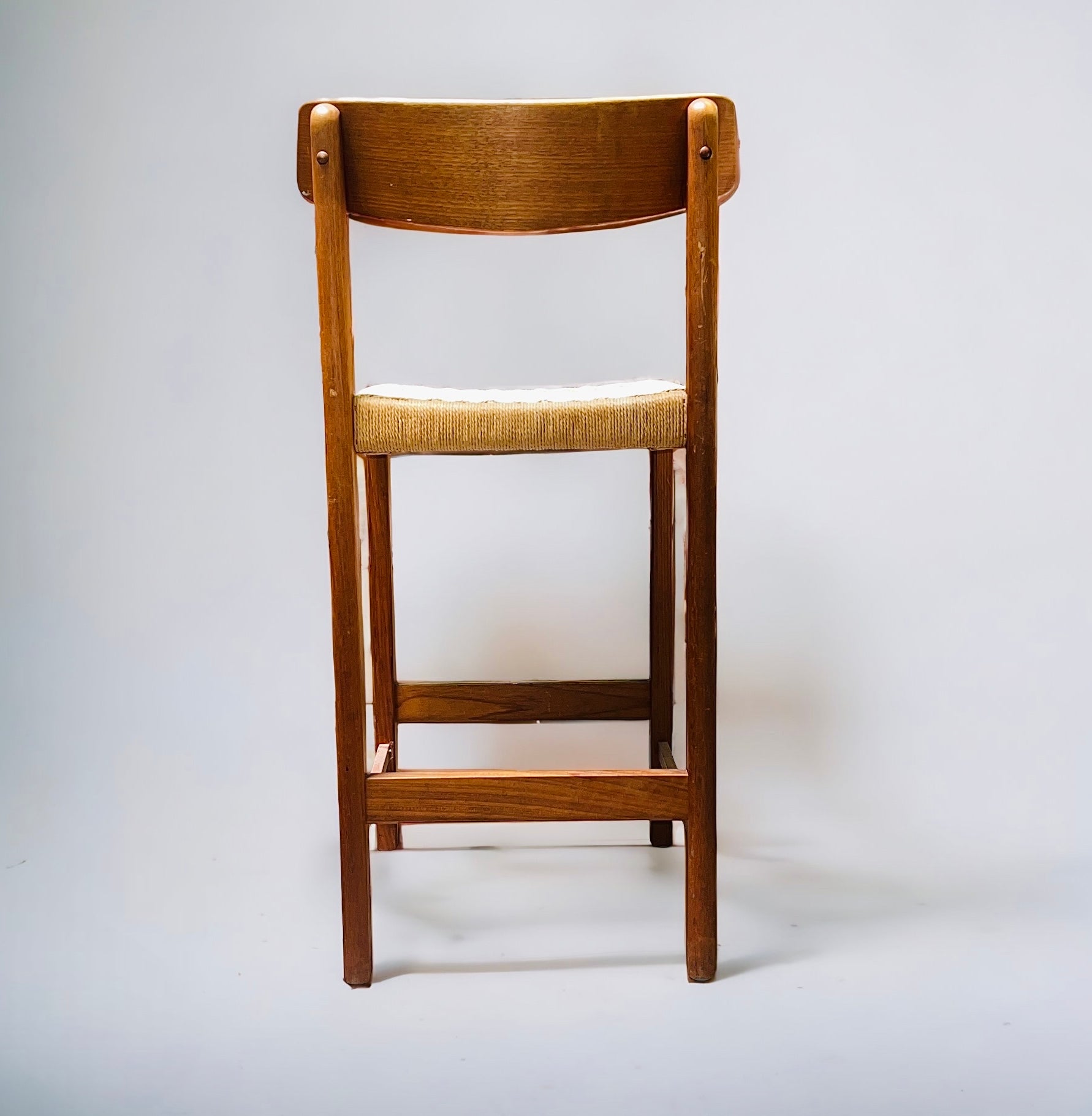 Woven/Wood Tall MCM Barstools (Vintage)