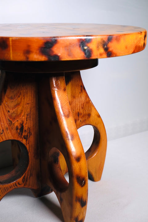 Small Solid Wood Intricate Side/Accent Table