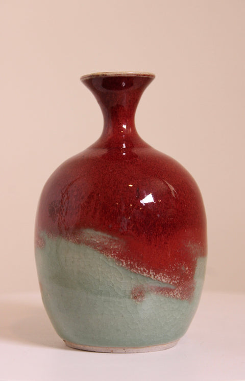 Set of Three Oxblood Red Studio Pottery Bud Vases