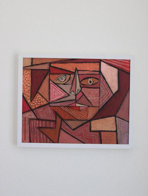 Angela Dickerson Red Mask Study Original Framed Artwork