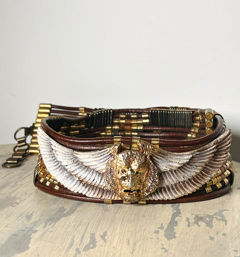 Vintage Winged Lion Statement Belt