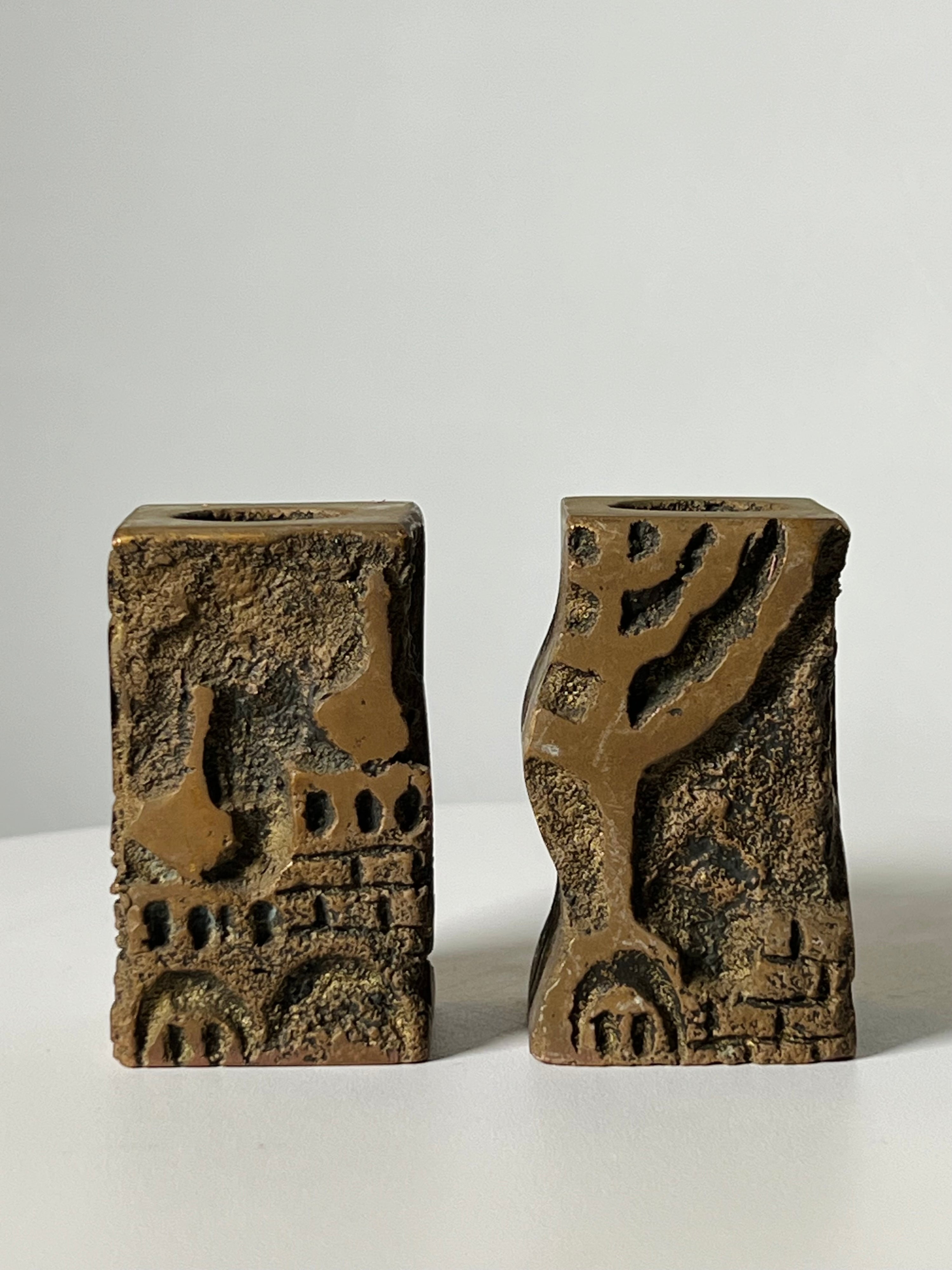 Brass Candle Holders by Avigdor Bezalel Vintage 1983 (SOLD)