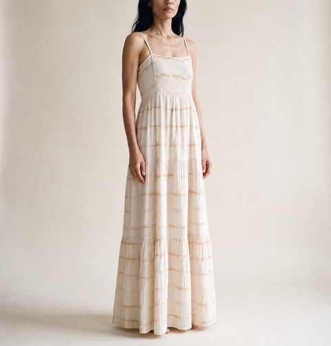 GAP Cream Smocked Tie-Dye Dress — product detail