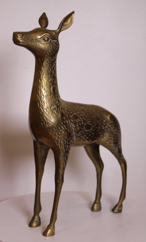 Vintage Brass Deer Mid Century Modern Brass Animal Sculpture