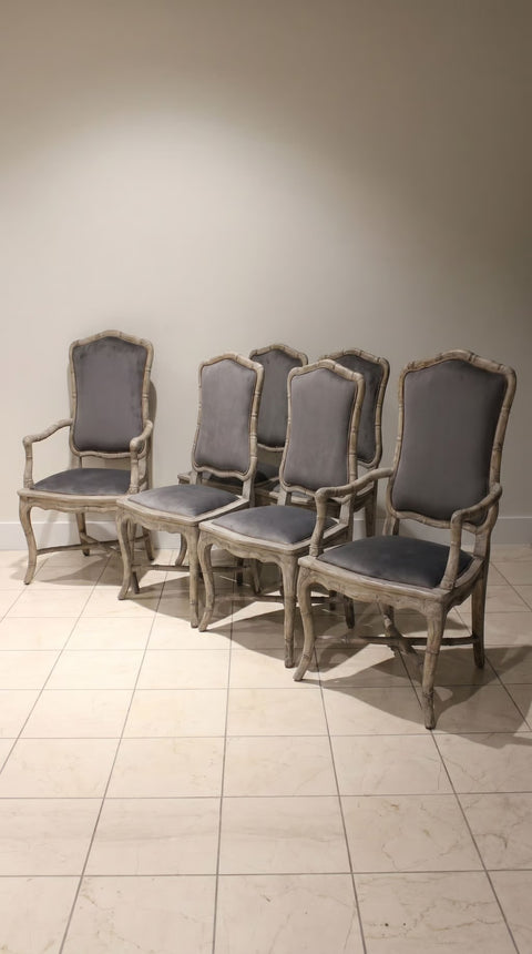 “Marge Carson” Vintage Faux Bamboo Dining Chairs (6)