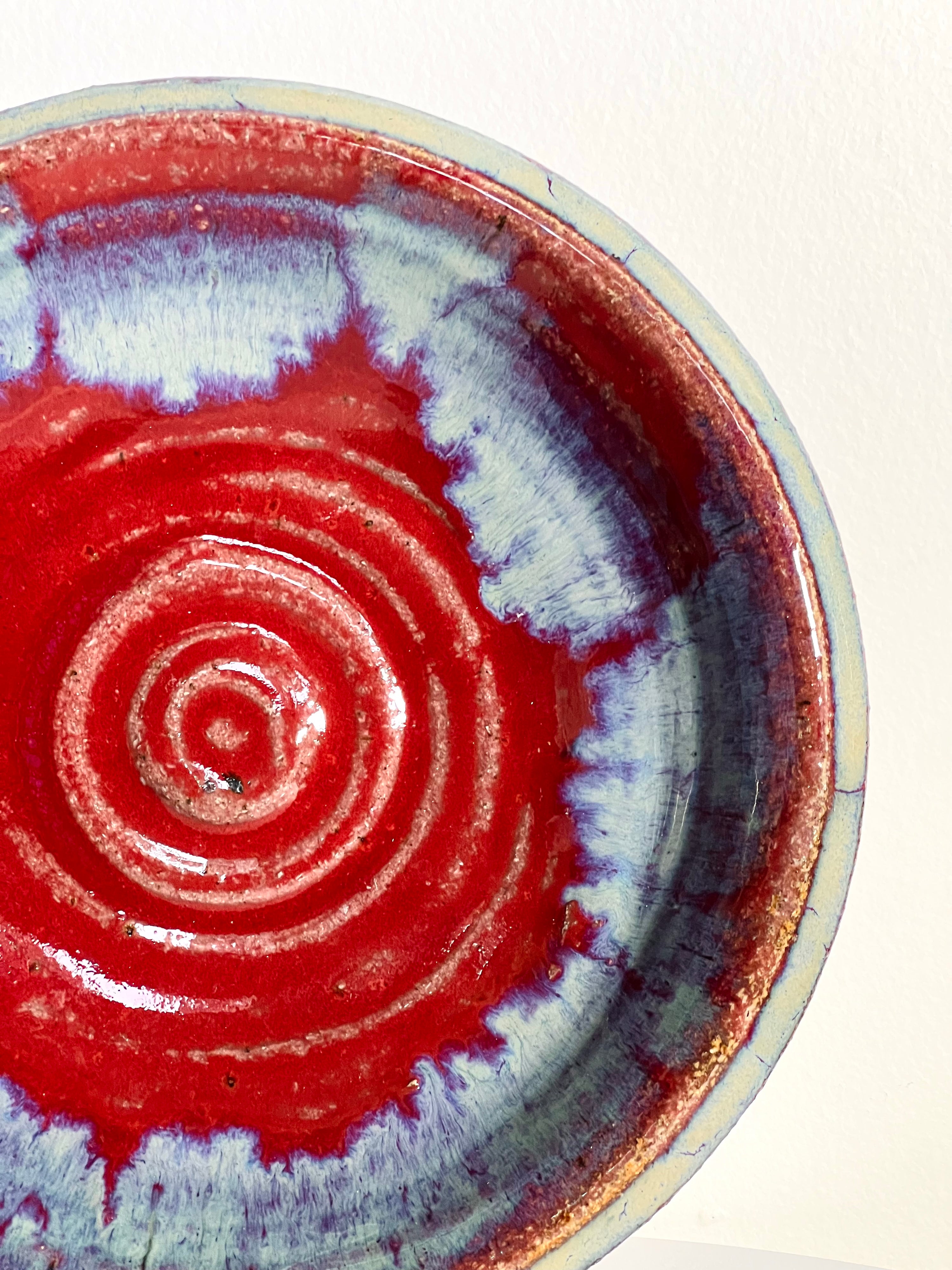 Red + Blue Studio Signed Plate (Vintage)
