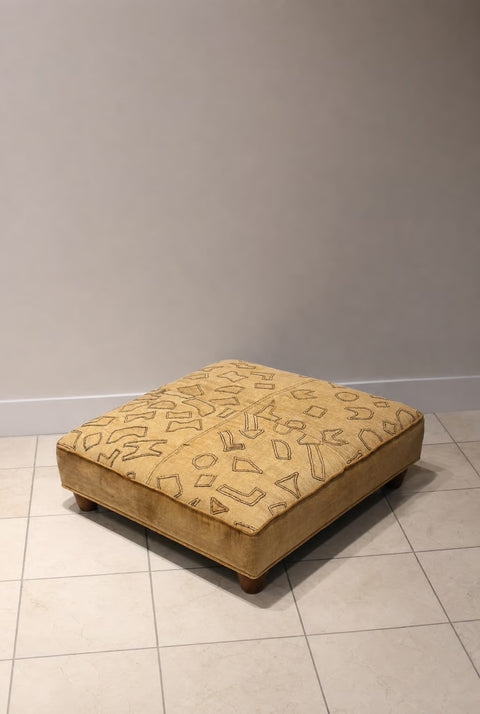 Vintage African Kuba Cloth Vintage Ottoman