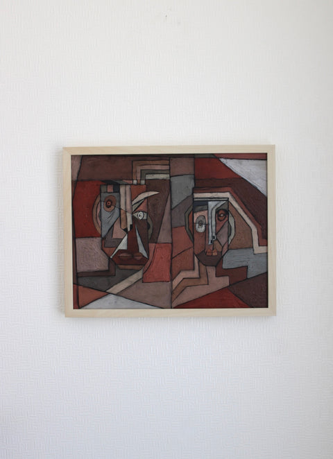 Angela Dickerson Rust Conversation Original Framed Artwork