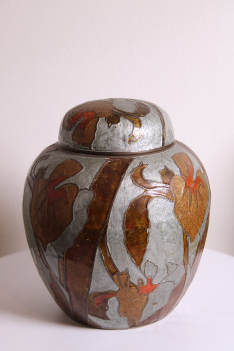 Vintage Cloisonné Chinoiserie Ginger Jar