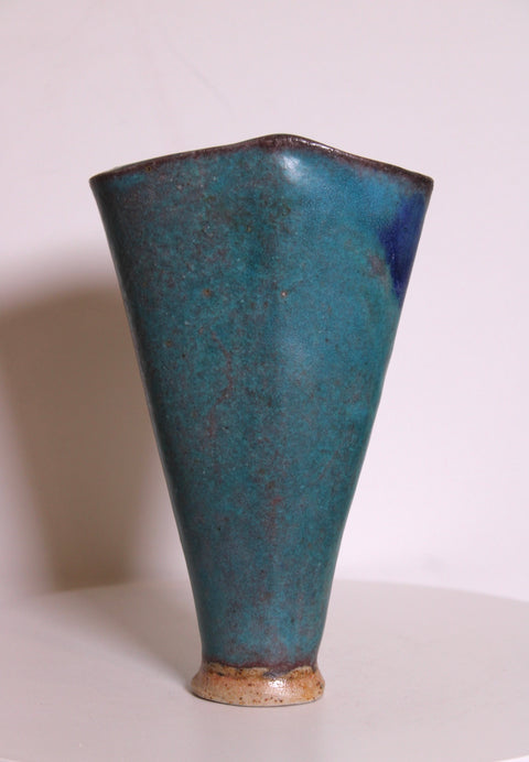 Signed Cole Blue & Turquoise Studio Pottery Vase