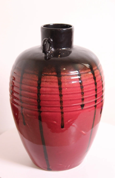 Mid Century Modern Drip Glaze Amphora Vase