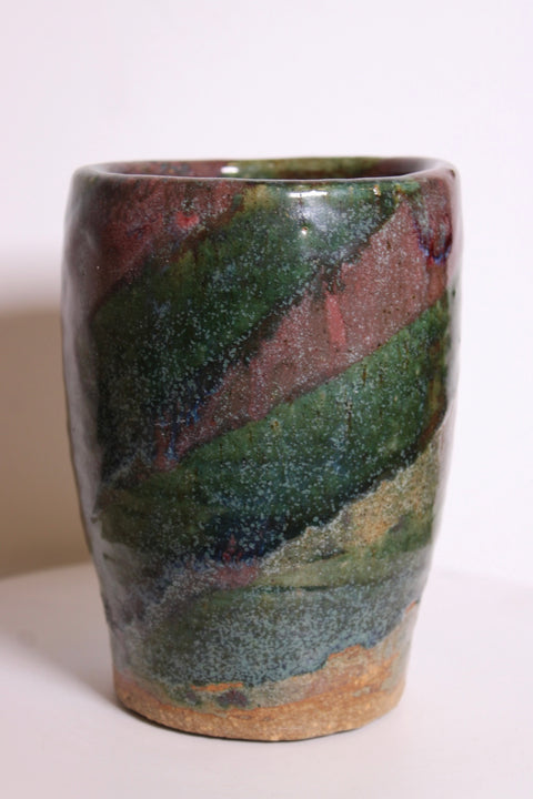 Multicolor Signed Studio Pottery Tumbler