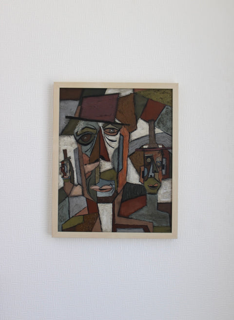 Angela Dickerson Hat Figure Variation Original Framed Artwork