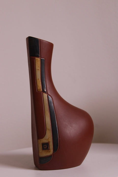 MCM Geometric Ceramic Vase Bookend