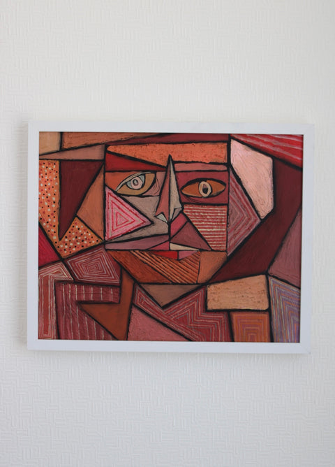 Angela Dickerson Red Mask Study Original Framed Artwork