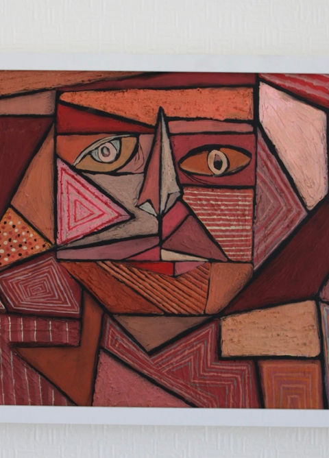 Angela Dickerson Red Mask Study Original Framed Artwork