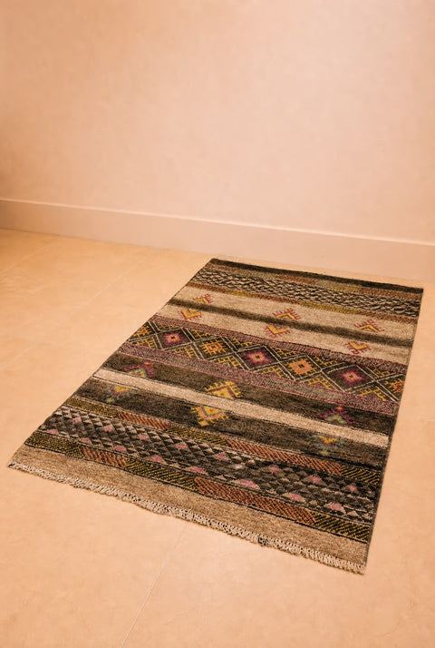 Vintage Moroccan Southwestern Handwoven Area Rug – Tribal Geometric Wool Rug