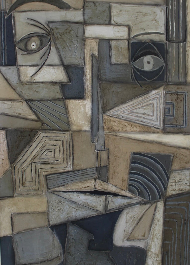 Angela Dickerson Architect Face Original Framed Artwork