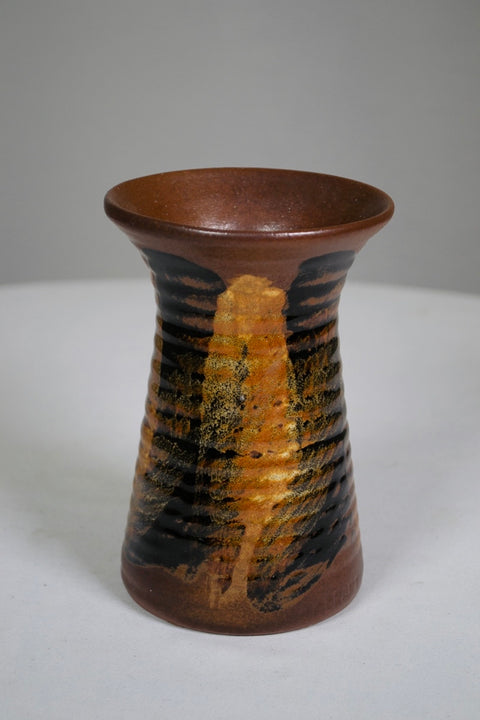 “Pottery Craft” 1960s Brown Stoneware Vase
