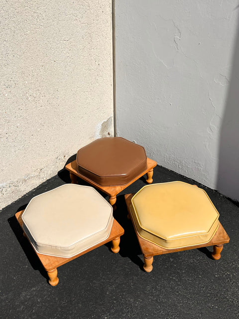 Vintage Mini Set of 3 MCM “Ethan Allen” Stacking Baumritter Foot Stools/Ottomans
