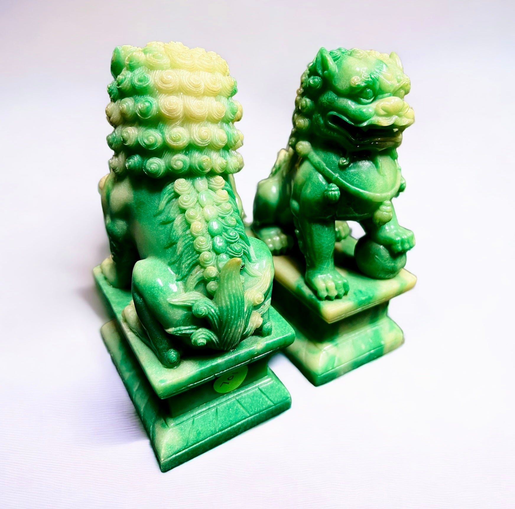 Green Onyx Foo Dogs (Pair)