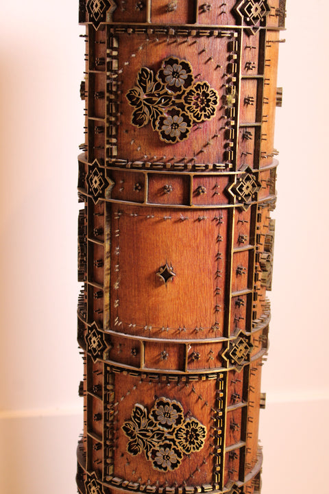 Antique Wallpaper Printing Roller Lamp – Ornate Trunk Motif