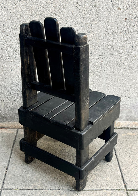 Black Antique Small Side Garden Chair